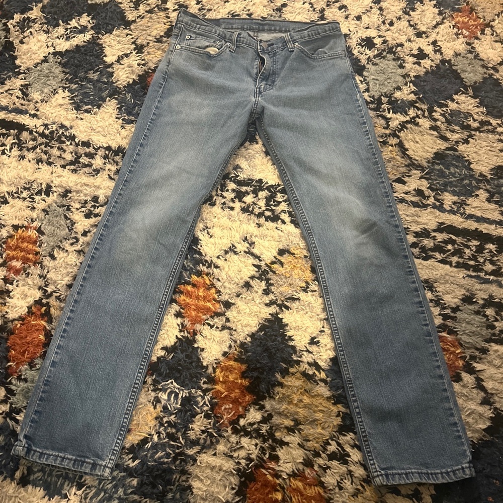 Levi's 511 Jeans Mens 33x32 Light Wash Blue Denim Slim Straight